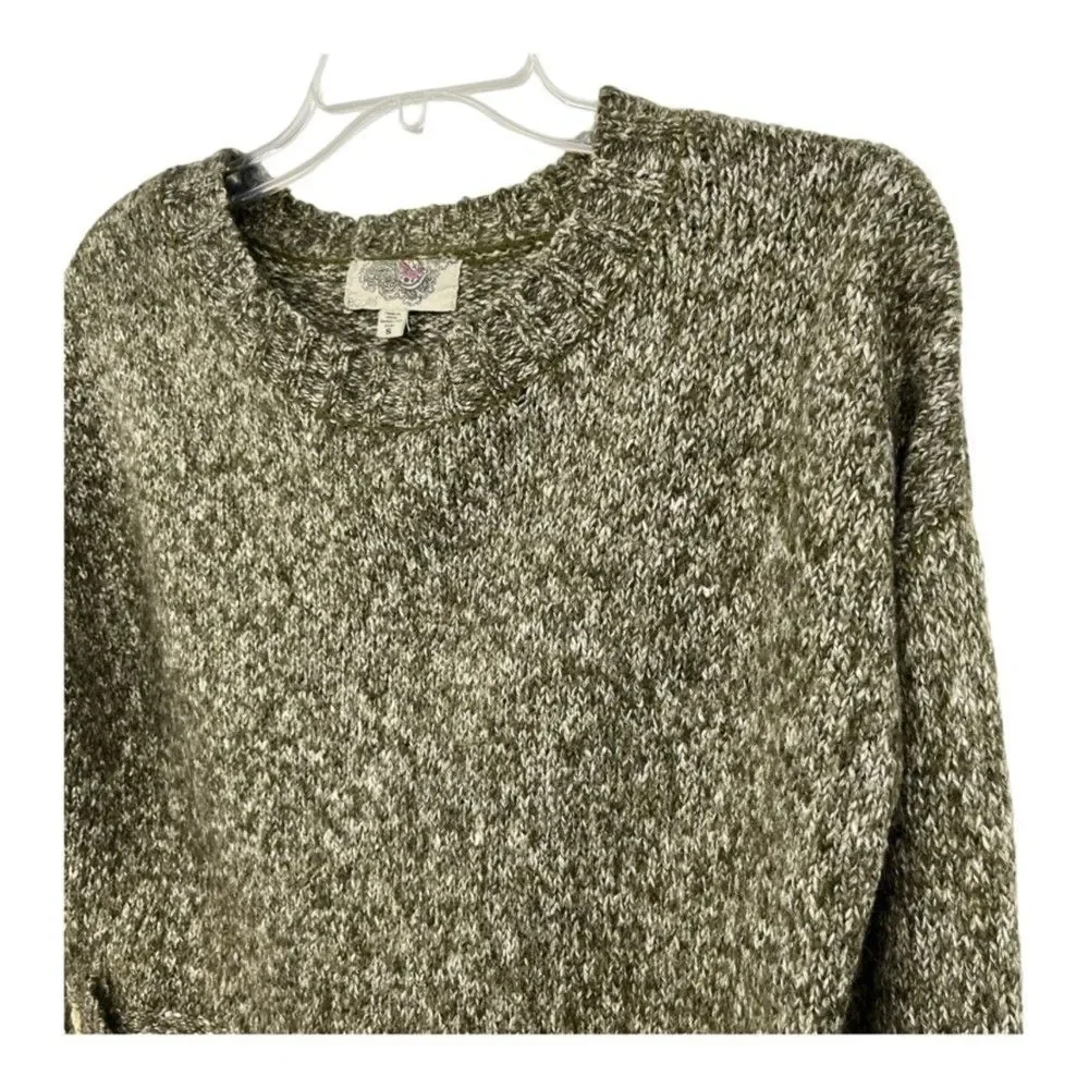 Urban Outfitters Ecote Heather Green Pullover Knit Sweater Front Pockets Women S - Picture 5 of 12